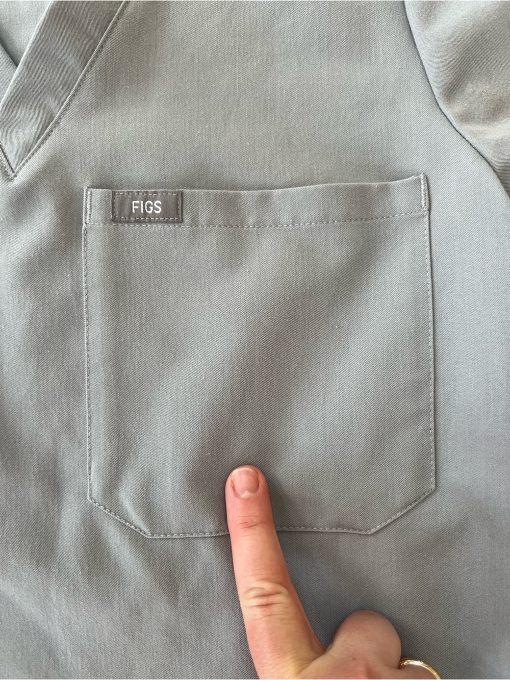 FIGS Catarina One-Pocket Scrub Top, Limited Edition Cement Grey (PO#: 1367), XS - Picture 8 of 9
